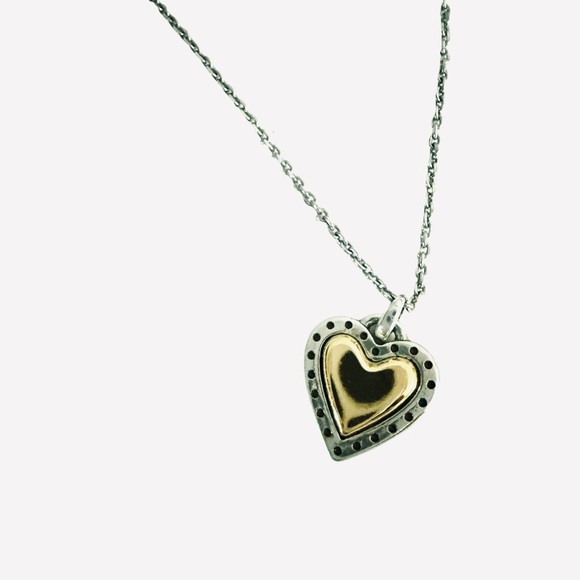 NEW Brighton Rendevous and Romance Reversible Heart Pendant Necklace Silver Gold - Picture 6 of 12